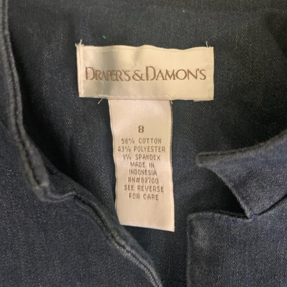 DRAPER'S & DAMON'S OPEN FRONT DENIM JACKET 8-EUC - Picture 3 of 9